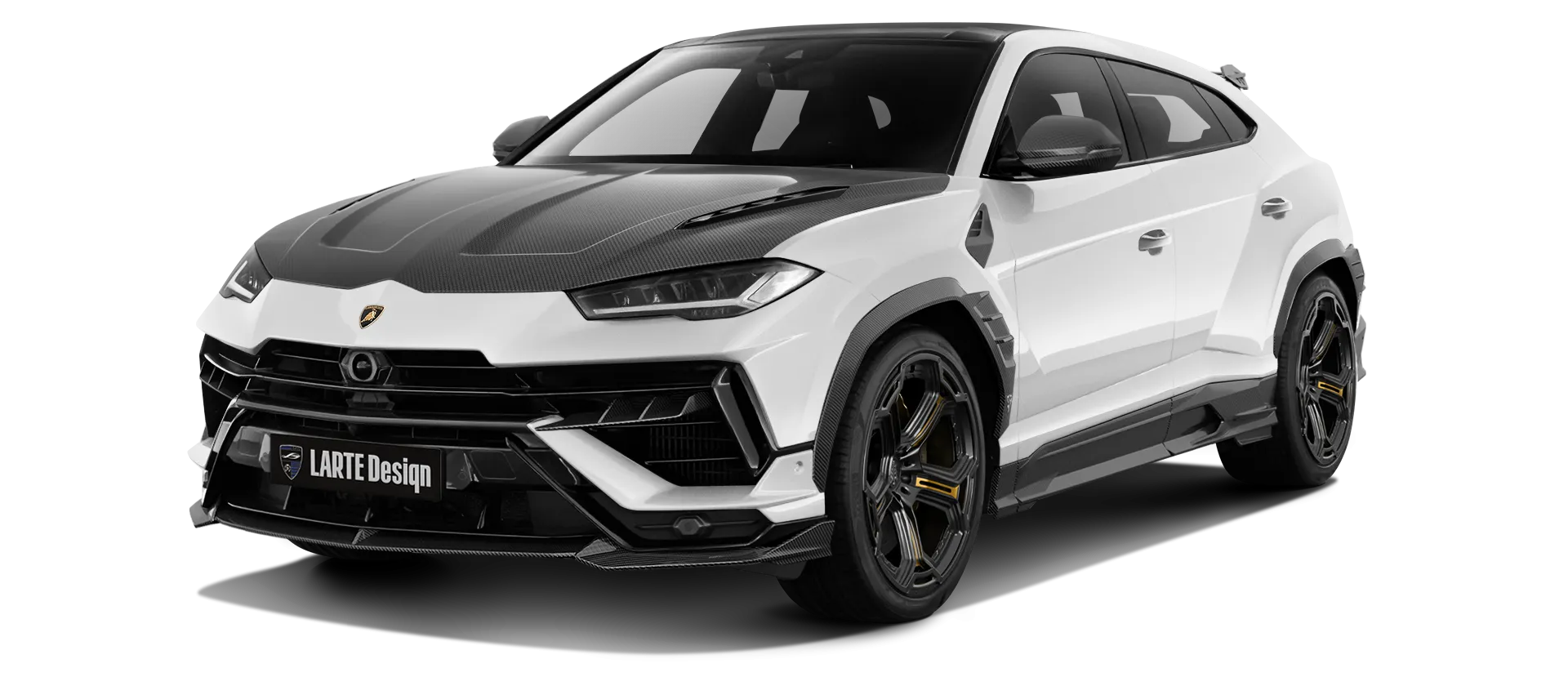 Lamborghini URUS S / Performante Karbon-Frontansicht in Bianco Icarus Lamborghini URUS S / Performante mit Karbon-Karosserie-Kit: Frontansicht in Bianco Icarus
