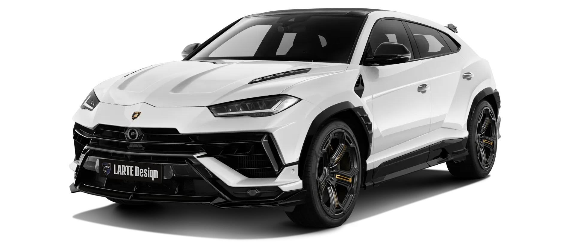 Lamborghini URUS S / Performante mit lackierte Frontansicht in Bianco Icarus Lamborghini URUS S / Performante mit lackiertem Karosserie-Kit: Frontansicht in Bianco Icarus