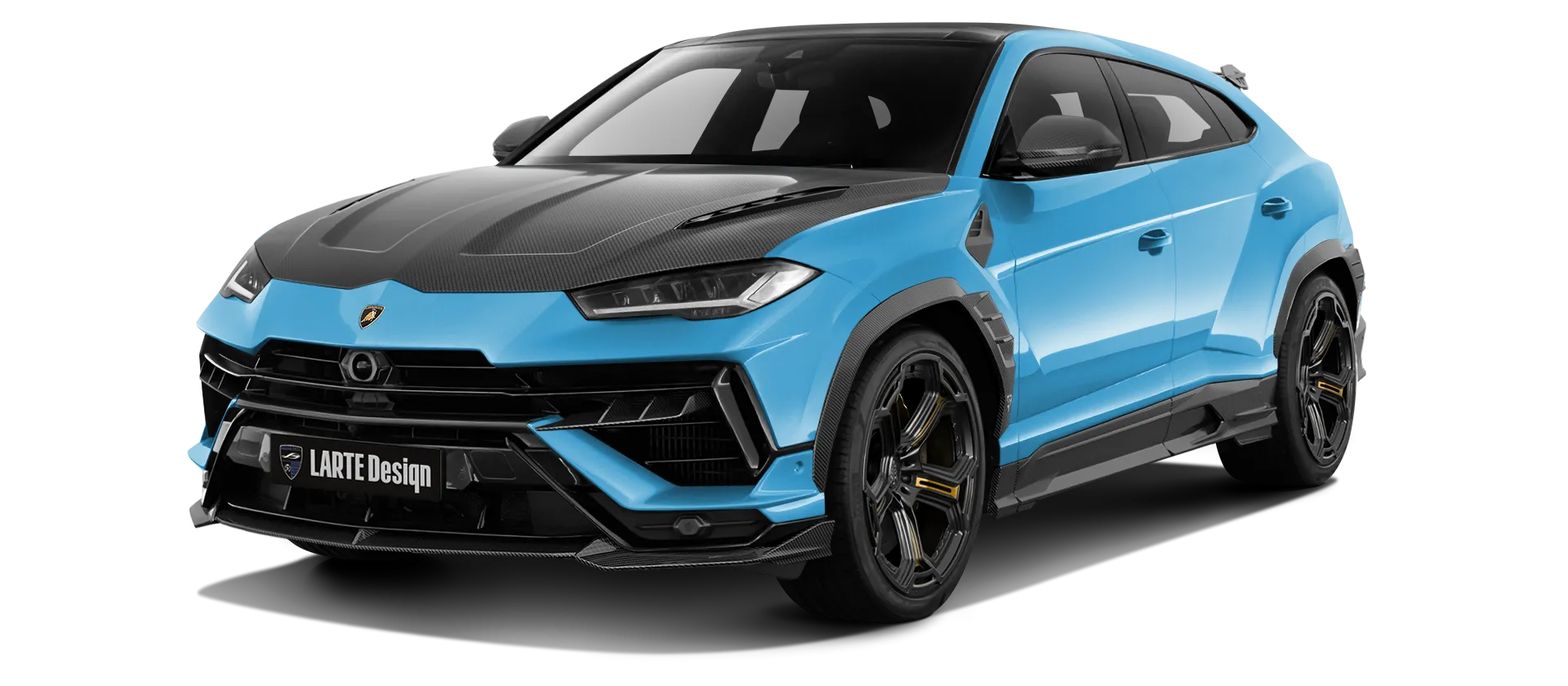 Lamborghini URUS S / Performante Karbon-Frontansicht in Blu Cepheus Lamborghini URUS S / Performante mit Karbon-Karosserie-Kit: Frontansicht in Blu Cepheus