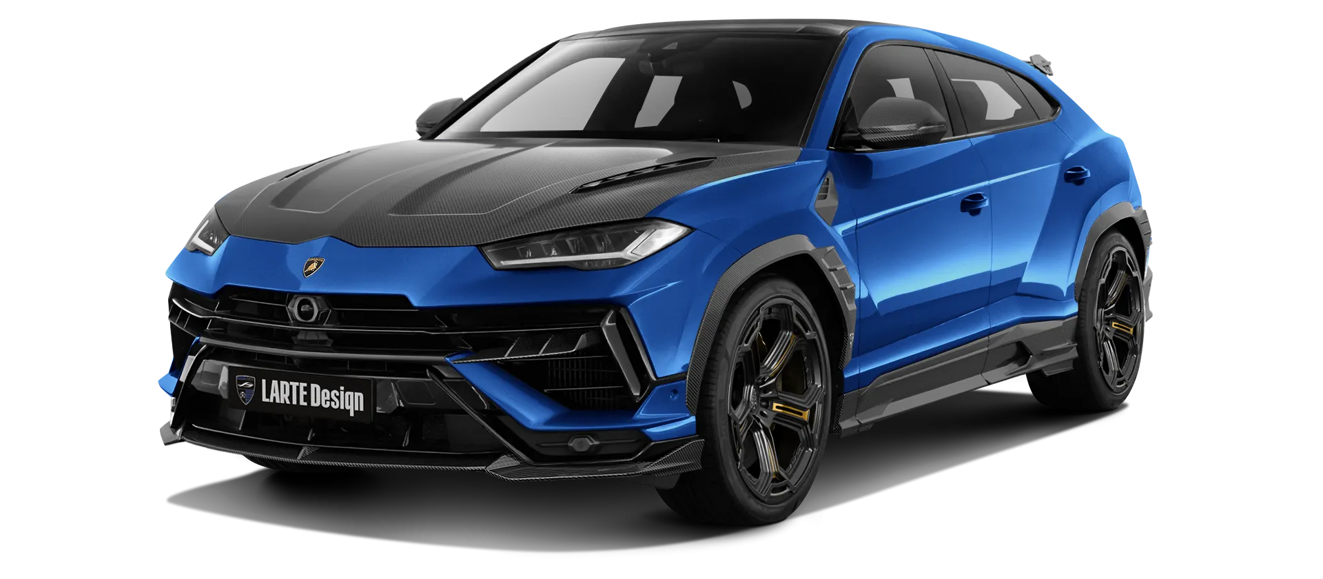 Lamborghini URUS S / Performante Karbon-Frontansicht in Blu Nethus Lamborghini URUS S / Performante mit Karbon-Karosserie-Kit: Frontansicht in Blu Nethus