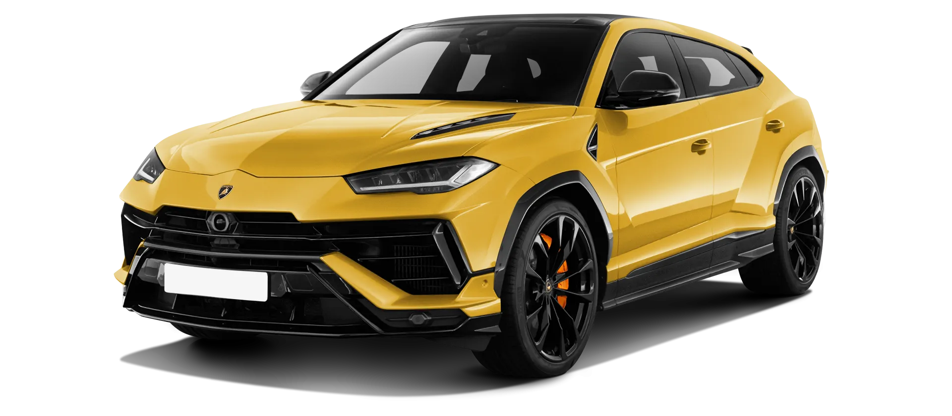 Lamborghini URUS S / Performante serienmäßige Frontansicht in Giallo Inti Lamborghini URUS S / Performante serienmäßige Frontansicht in Giallo Inti Farbe