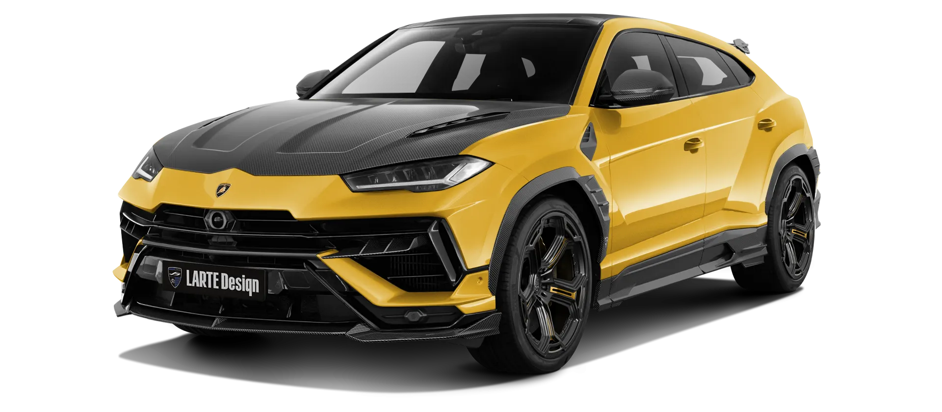 Lamborghini URUS S / Performante Karbon-Frontansicht in Giallo Inti Lamborghini URUS S / Performante mit Karbon-Karosserie-Kit: Frontansicht in Giallo Inti