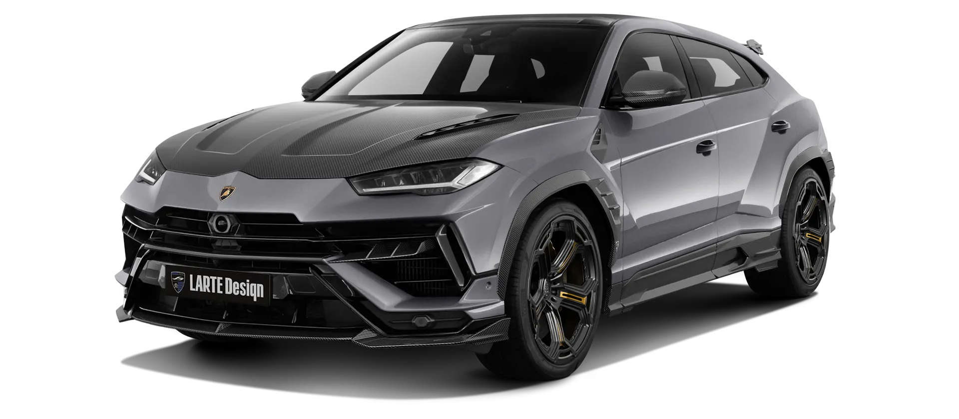 Lamborghini URUS S / Performante Karbon-Frontansicht in Grigio Keres Lamborghini URUS S / Performante mit Karbon-Karosserie-Kit: Frontansicht in Grigio Keres