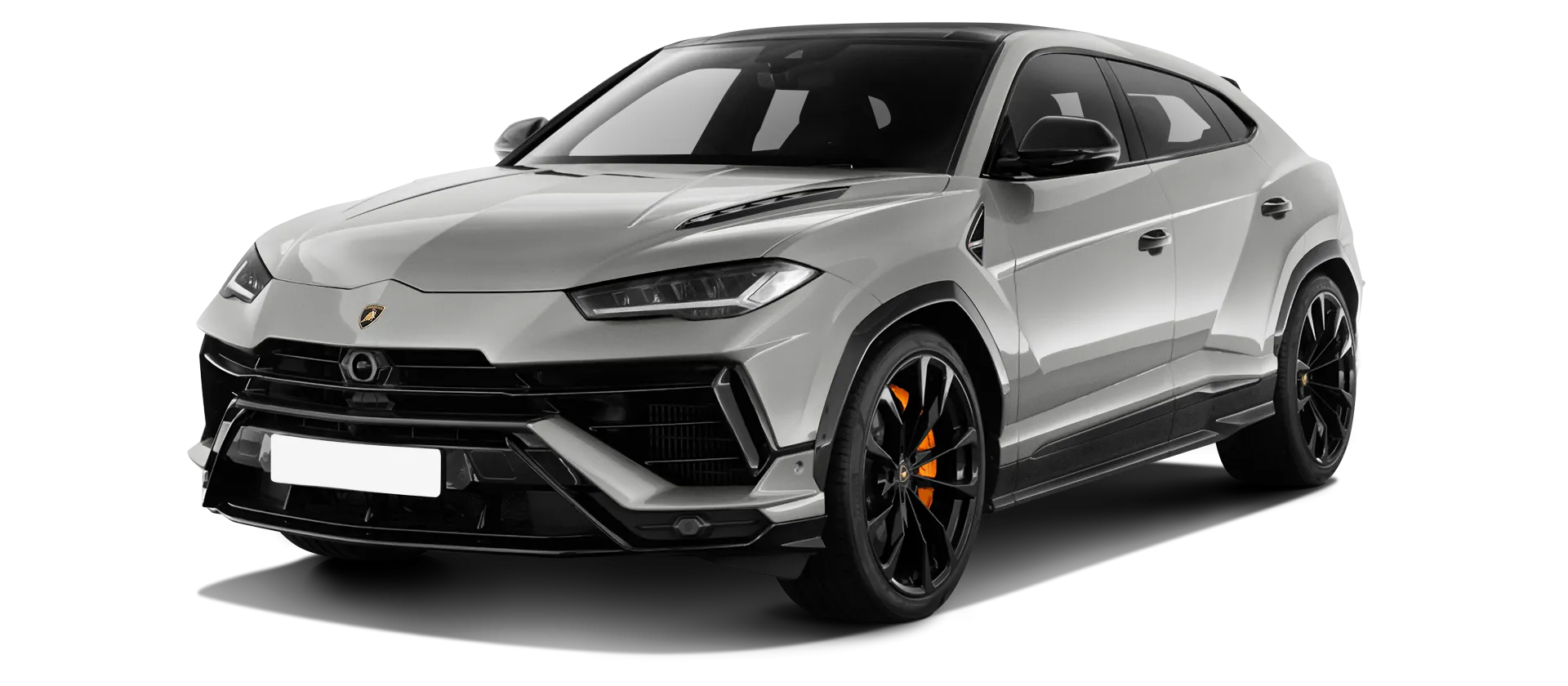 Lamborghini URUS S / Performante mit lackierte Frontansicht in Grigio Nimbus Lamborghini URUS S / Performante mit lackiertem Karosserie-Kit: Frontansicht in Grigio Nimbus