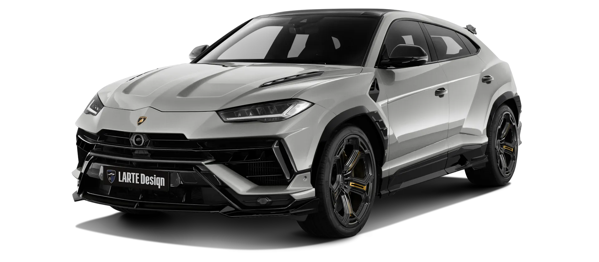 Lamborghini URUS S / Performante mit lackierte Frontansicht in Grigio Nimbus Lamborghini URUS S / Performante mit lackiertem Karosserie-Kit: Frontansicht in Grigio Nimbus