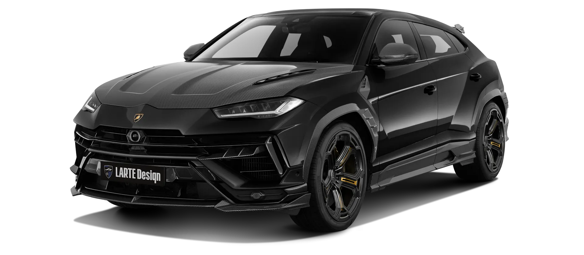 Lamborghini URUS S / Performante Karbon-Frontansicht in Nero Helene Lamborghini URUS S / Performante mit Karbon-Karosserie-Kit: Frontansicht in Nero Helene