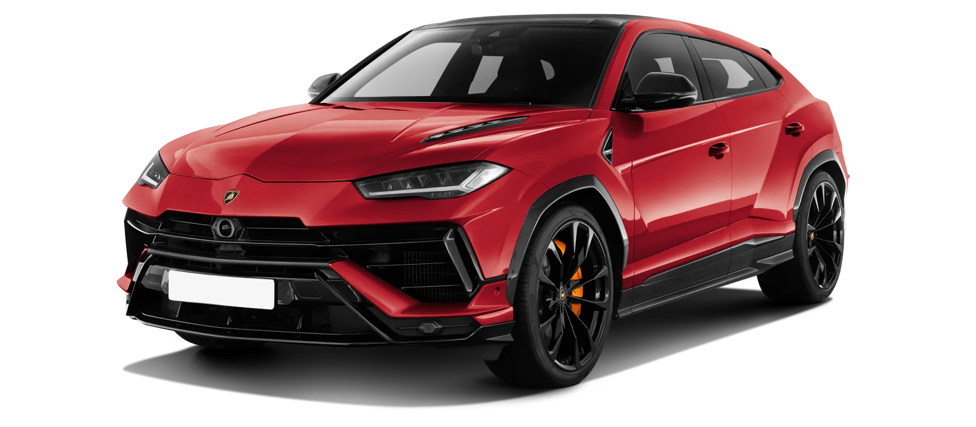 Lamborghini URUS S / Performante serienmäßige Frontansicht in Rosso Anteros Lamborghini URUS S / Performante serienmäßige Frontansicht in Rosso Anteros Farbe