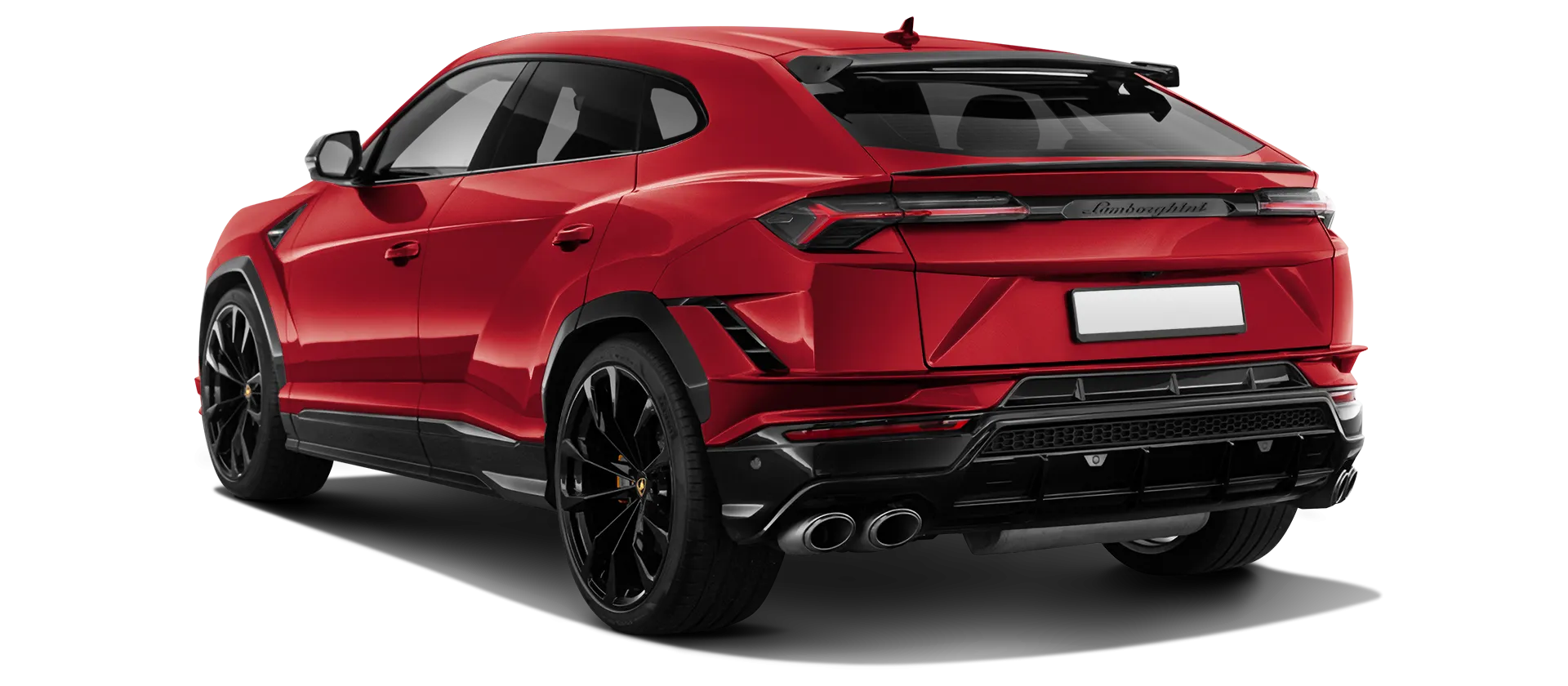 Lamborghini URUS S / Performante serienmäßige Rückansicht in Rosso Anteros Lamborghini URUS S / Performante serienmäßige Rückansicht in Rosso Anteros Farbe