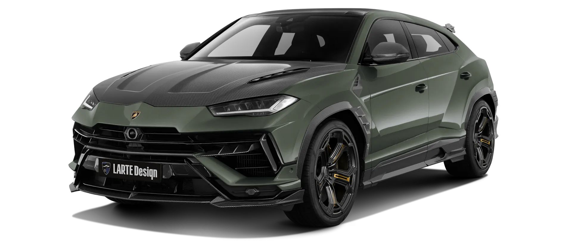 Lamborghini URUS S / Performante Karbon-Frontansicht in Verde Ermes Lamborghini URUS S / Performante mit Karbon-Karosserie-Kit: Frontansicht in Verde Ermes