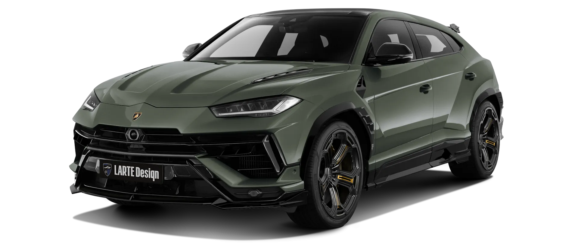 Lamborghini URUS S / Performante mit lackierte Frontansicht in Verde Ermes Lamborghini URUS S / Performante mit lackiertem Karosserie-Kit: Frontansicht in Verde Ermes