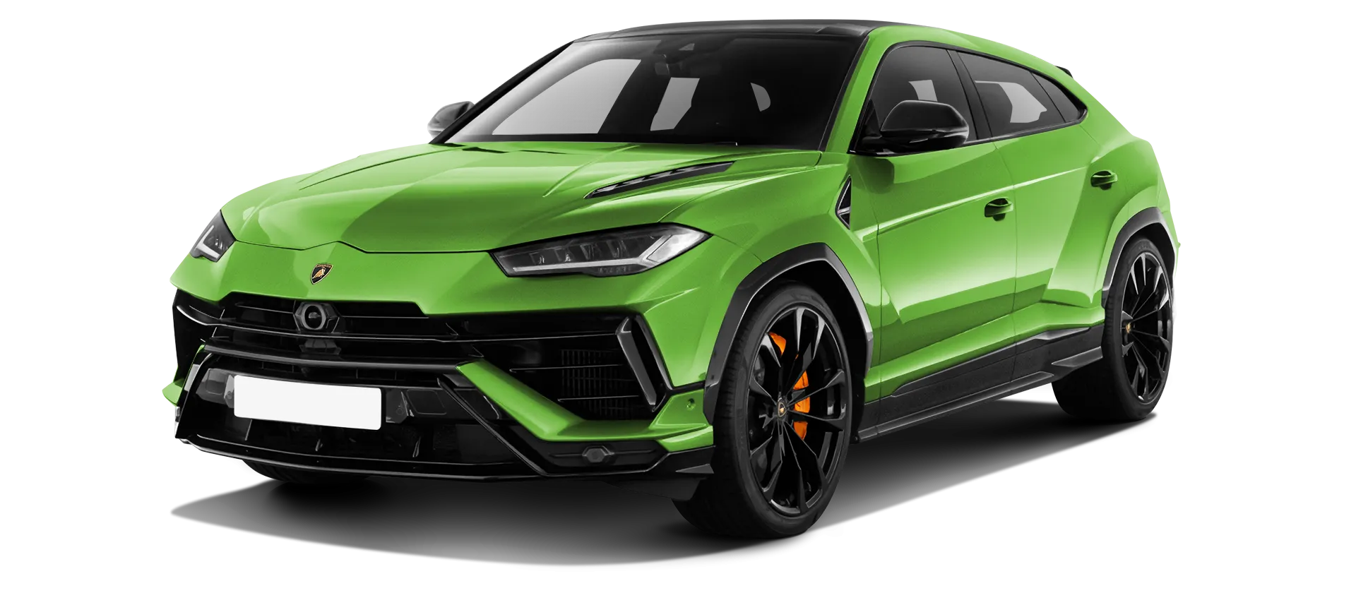 Lamborghini URUS S / Performante serienmäßige Frontansicht in Verde Mantis Lamborghini URUS S / Performante serienmäßige Frontansicht in Verde Mantis Farbe