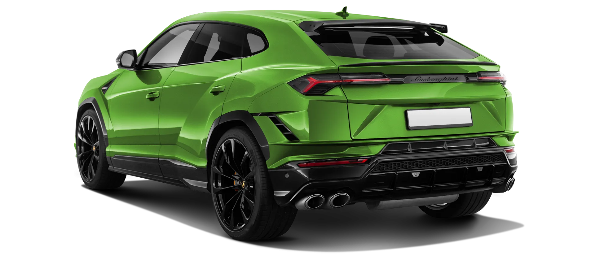 Lamborghini URUS S / Performante serienmäßige Rückansicht in Verde Mantis Lamborghini URUS S / Performante serienmäßige Rückansicht in Verde Mantis Farbe