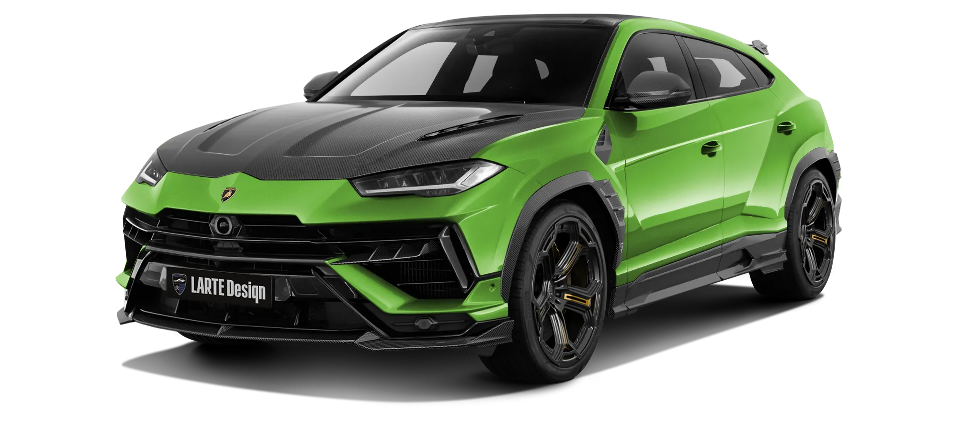 Lamborghini URUS S / Performante Karbon-Frontansicht in Verde Mantis Lamborghini URUS S / Performante mit Karbon-Karosserie-Kit: Frontansicht in Verde Mantis