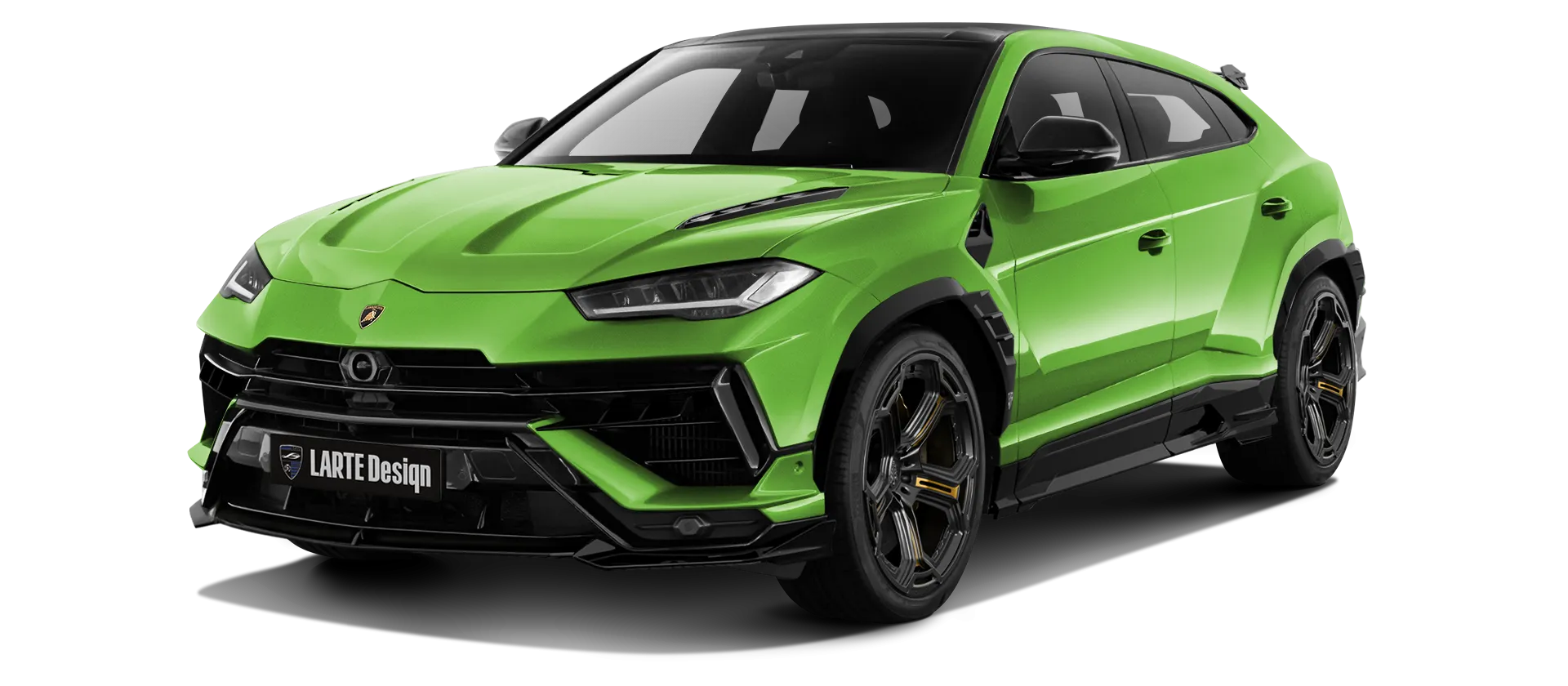 Lamborghini URUS S / Performante mit lackierte Frontansicht in Verde Mantis Lamborghini URUS S / Performante mit lackiertem Karosserie-Kit: Frontansicht in Verde Mantis