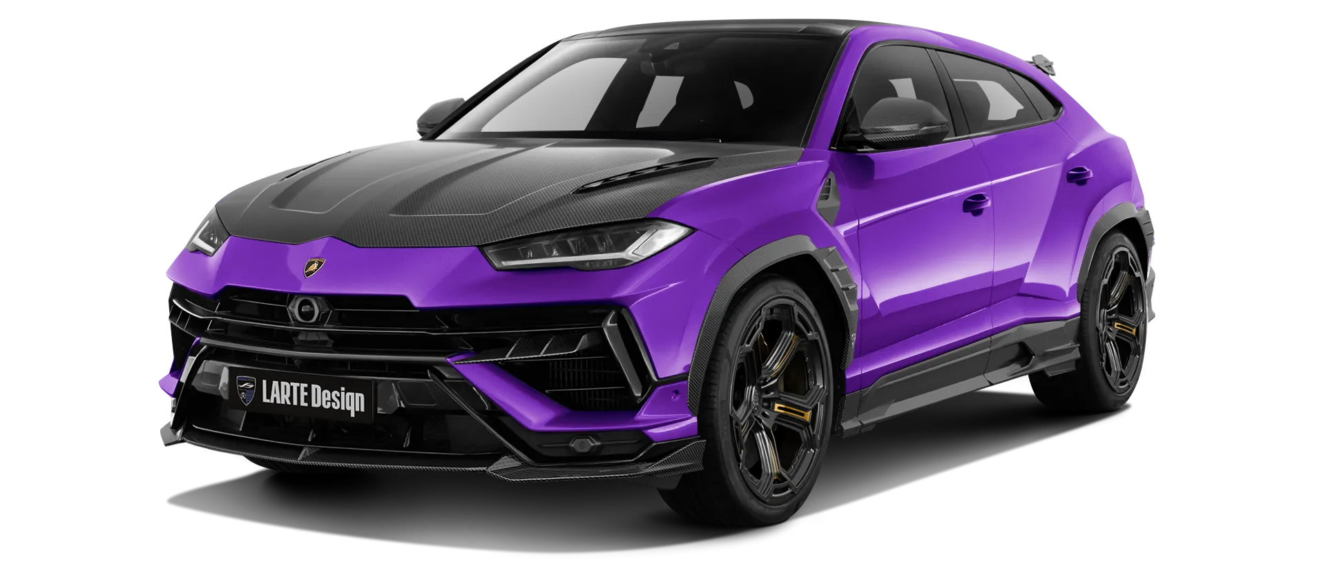 Lamborghini URUS S / Performante Karbon-Frontansicht in Viola Mithras Lamborghini URUS S / Performante mit Karbon-Karosserie-Kit: Frontansicht in Viola Mithras