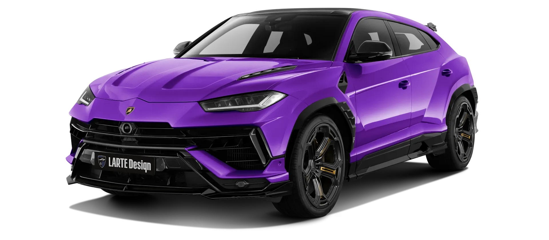 Lamborghini URUS S / Performante mit lackierte Frontansicht in Viola Mithras Lamborghini URUS S / Performante mit lackiertem Karosserie-Kit: Frontansicht in Viola Mithras