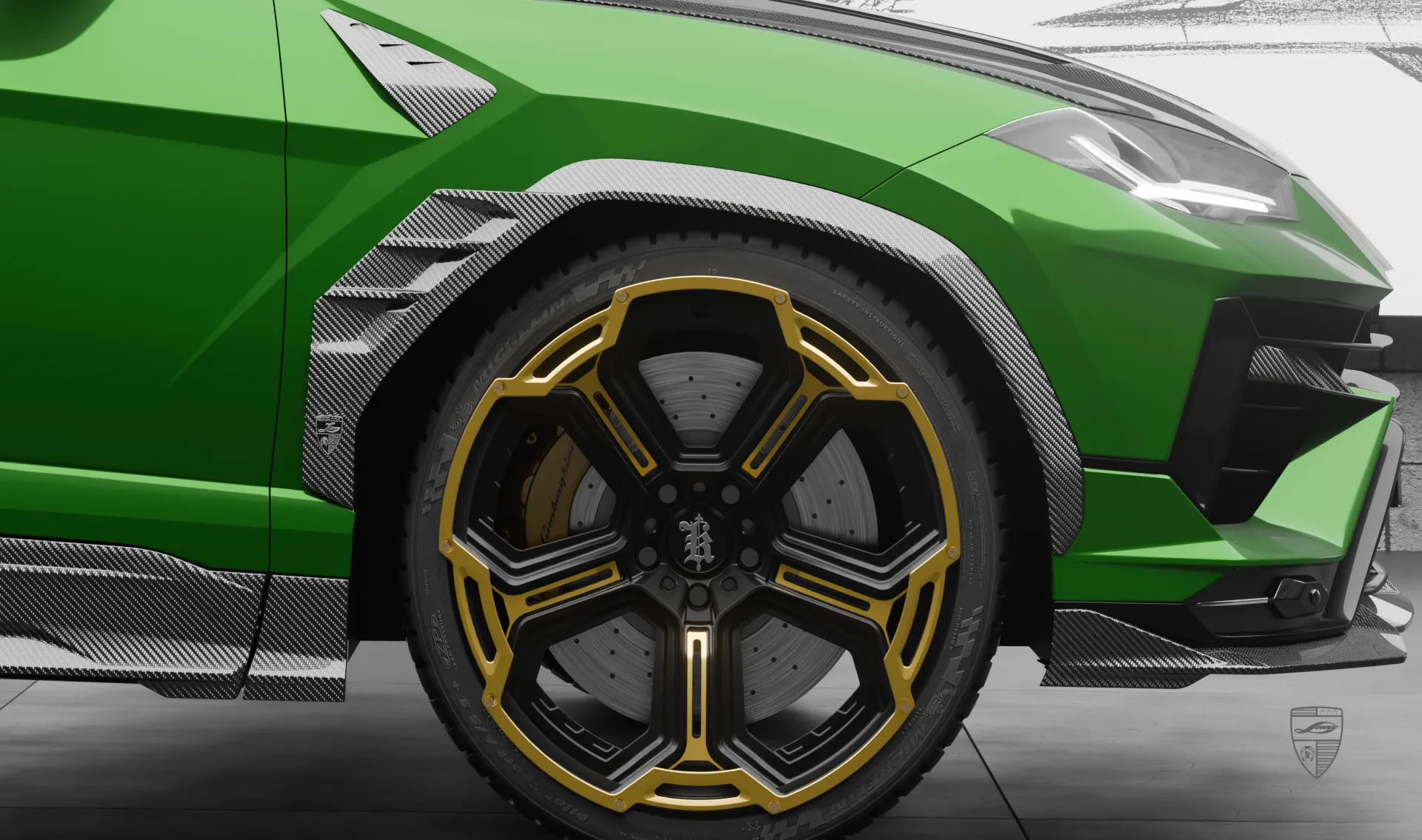 Carbonfaser-Radlaufverbreiterungen vorne Upgrade für das Sportwagen Lamborghini URUS S / Performante Carbonfaser-Radlaufverbreiterungen vorne Upgrade für das Sportwagen Lamborghini URUS S / Performante von LARTE Design