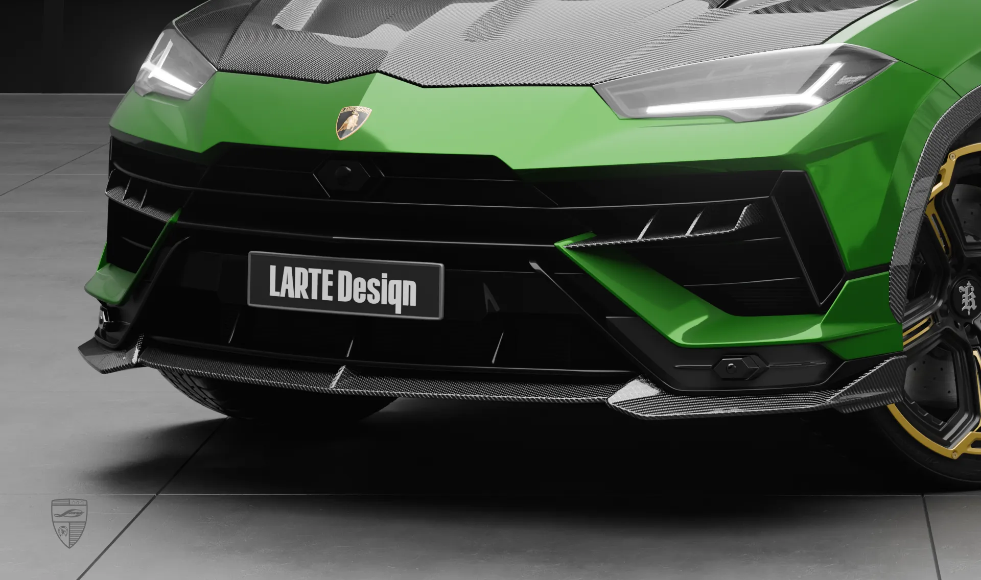 Carbonfaser-Frontstoßfänger-Applikation für Ihren Lamborghini URUS S / Performante im Erscheinungspaket Carbonfaser-Frontstoßfänger-Applikation für Ihren Lamborghini URUS S / Performante im Erscheinungspaket von LARTE Design