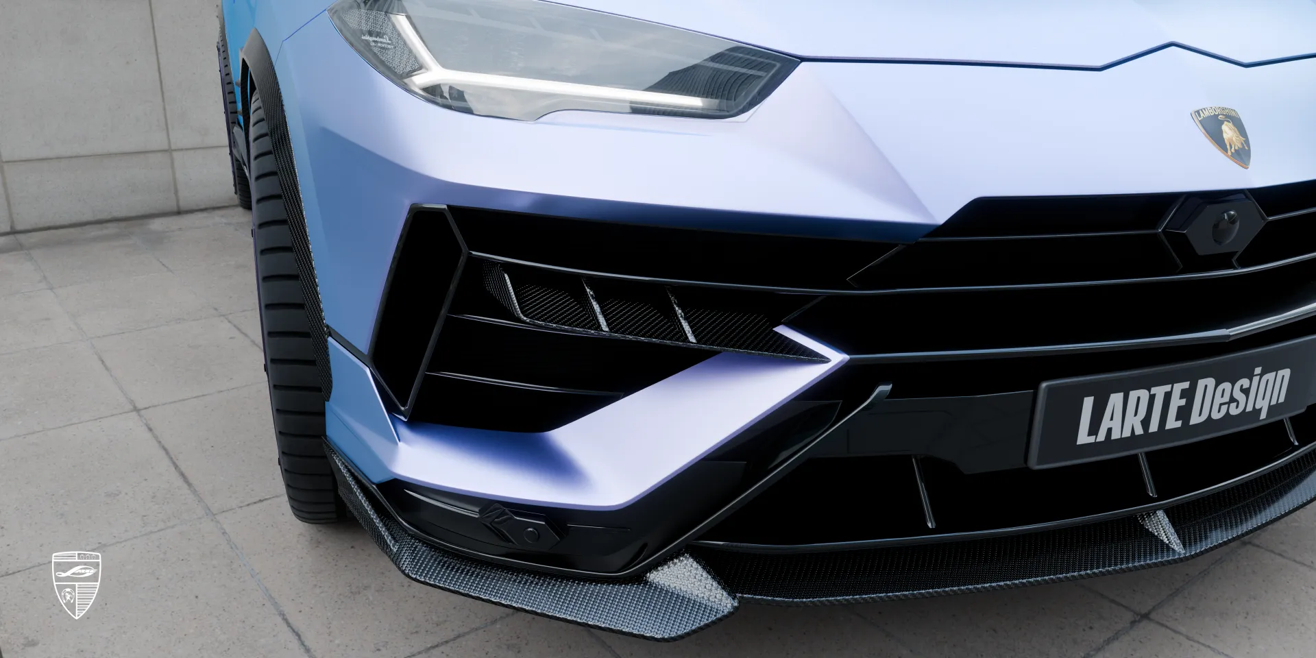 Blauer Gradient URUS S — Exterieur‑Upgrade mit maßgeschneidertem Erscheinungspaket