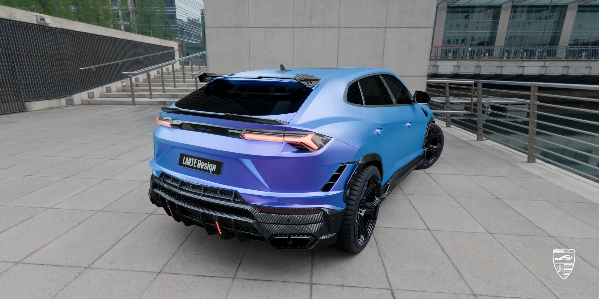 Maßgeschneiderter URUS S Neubau: Luxusauto mit Carbon‑Upgrades, blauer Gradienten‑Finish