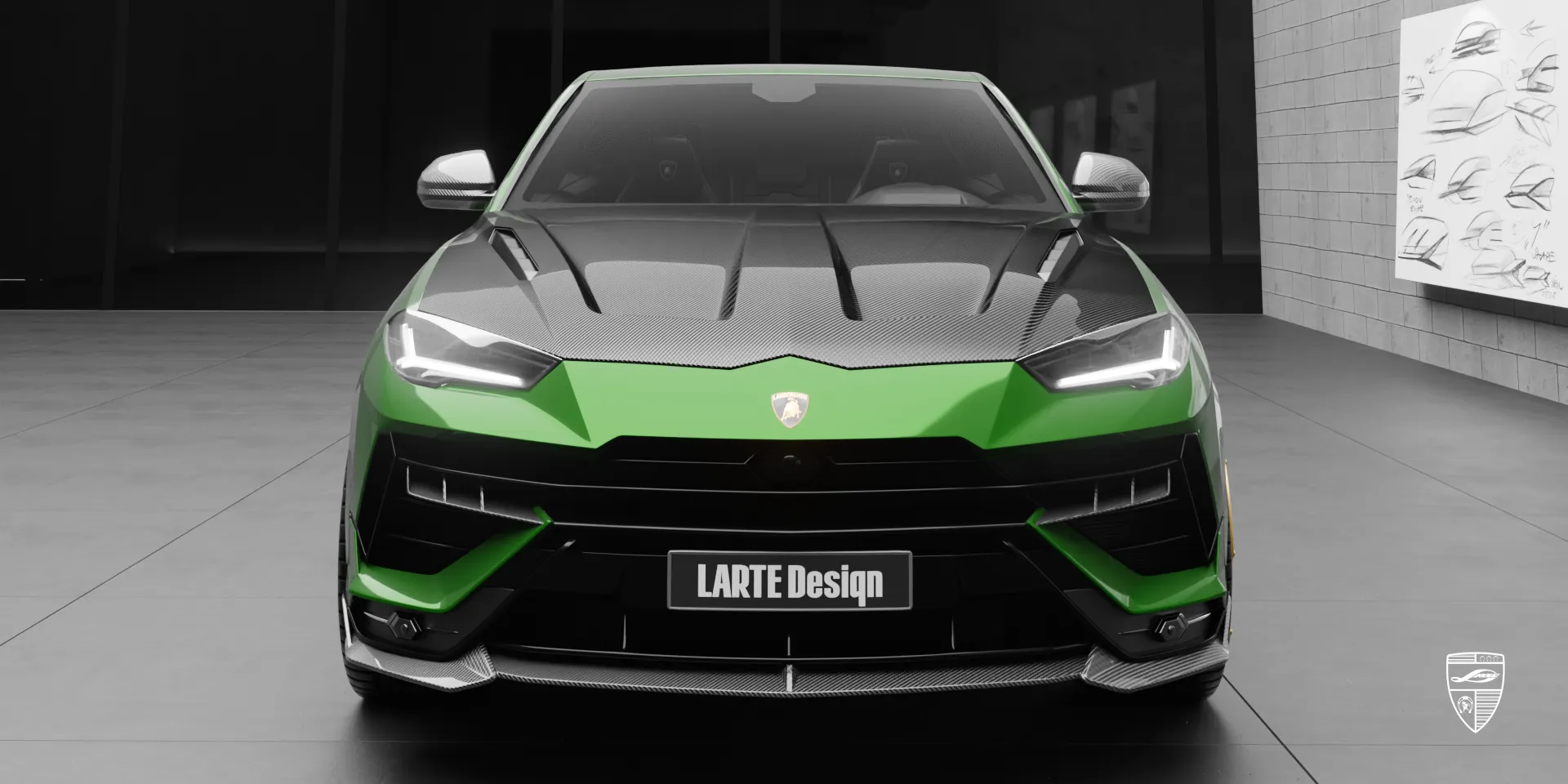URUS S mit aggressivem Frontsplitter 2025 Lamborghini URUS S mit agressivem Carbon‑Frontsplitter