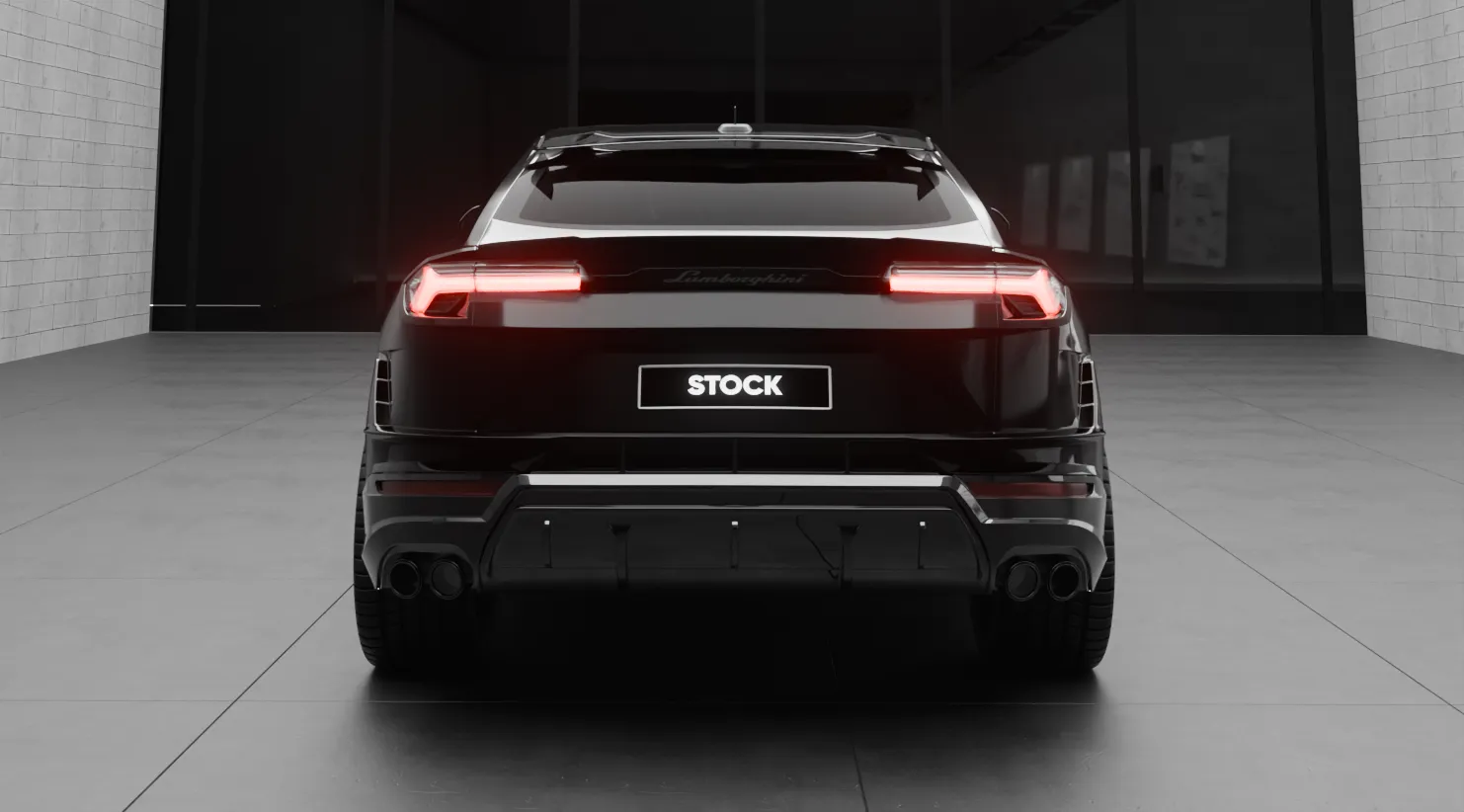 Schrägansicht von hinten auf einen Lamborghini URUS S / Performante mit Karosserie-Kit für ein individuelles Erscheinungsbild