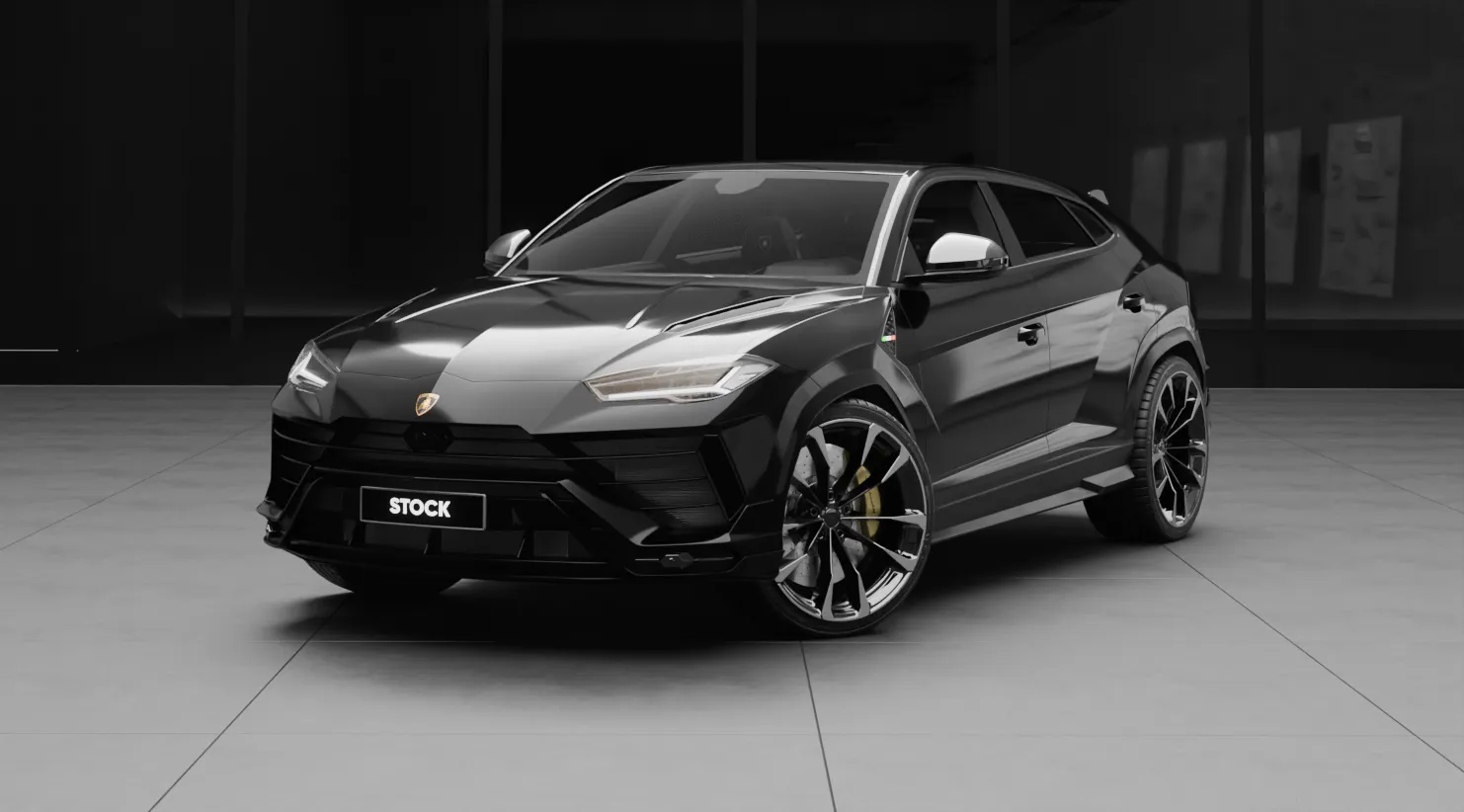 Schrägansicht von vorne auf einen Lamborghini URUS S / Performante mit Karosserie-Kit für ein individuelles Erscheinungsbild