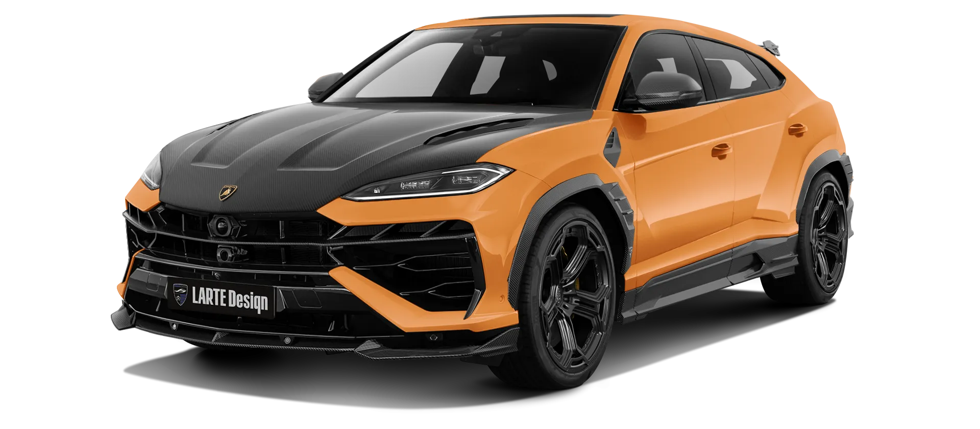 Lamborghini URUS SE with carbon body kit: front view shown in Aracio Argos