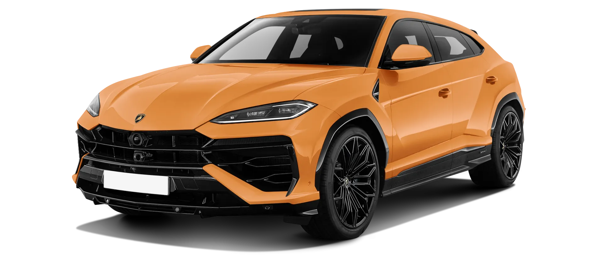 Lamborghini URUS SE stock front view in Aracio Argos color