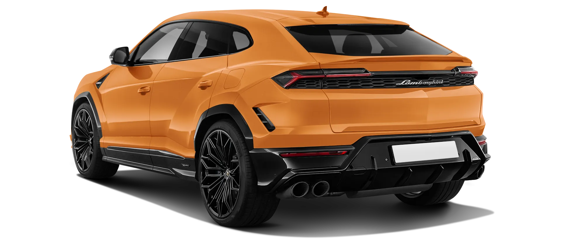 Lamborghini URUS SE stock rear view in Aracio Argos color