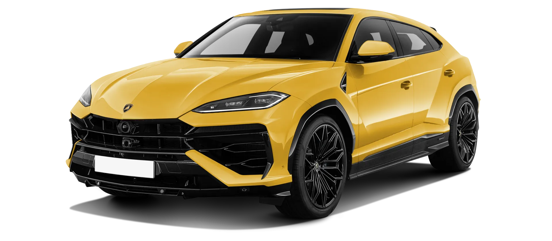 Lamborghini URUS SE stock front view in Giallo Inti color