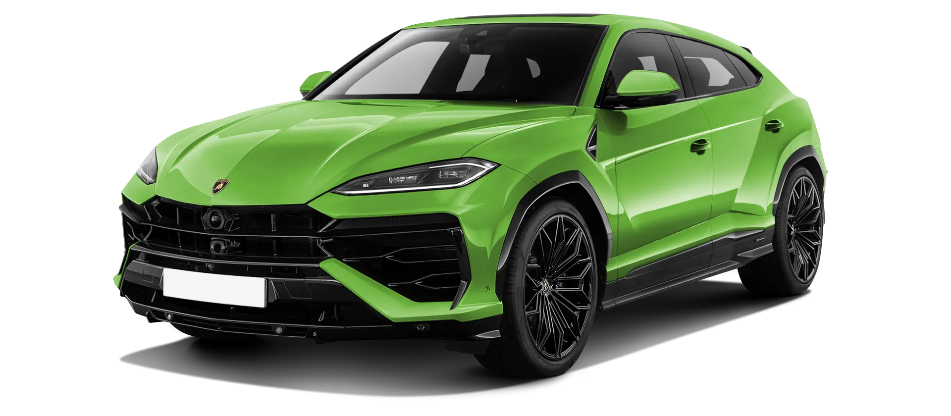 Lamborghini URUS SE stock front view in Verde Mantis color