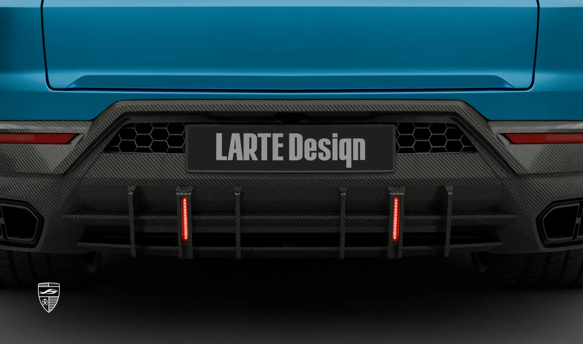 Rear diffuser with brake lights for your Lamborghini URUS SE in the appearance package by LARTE Design