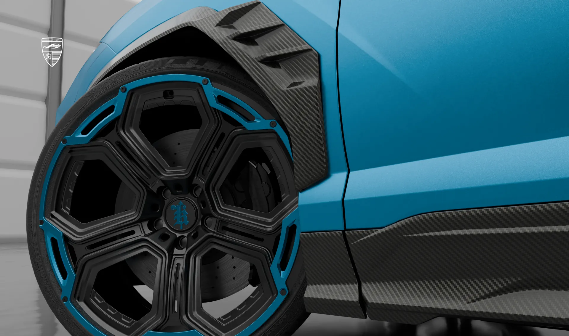 Front arch extensions upgrade for the luxury car Lamborghini URUS SE from LARTE Design