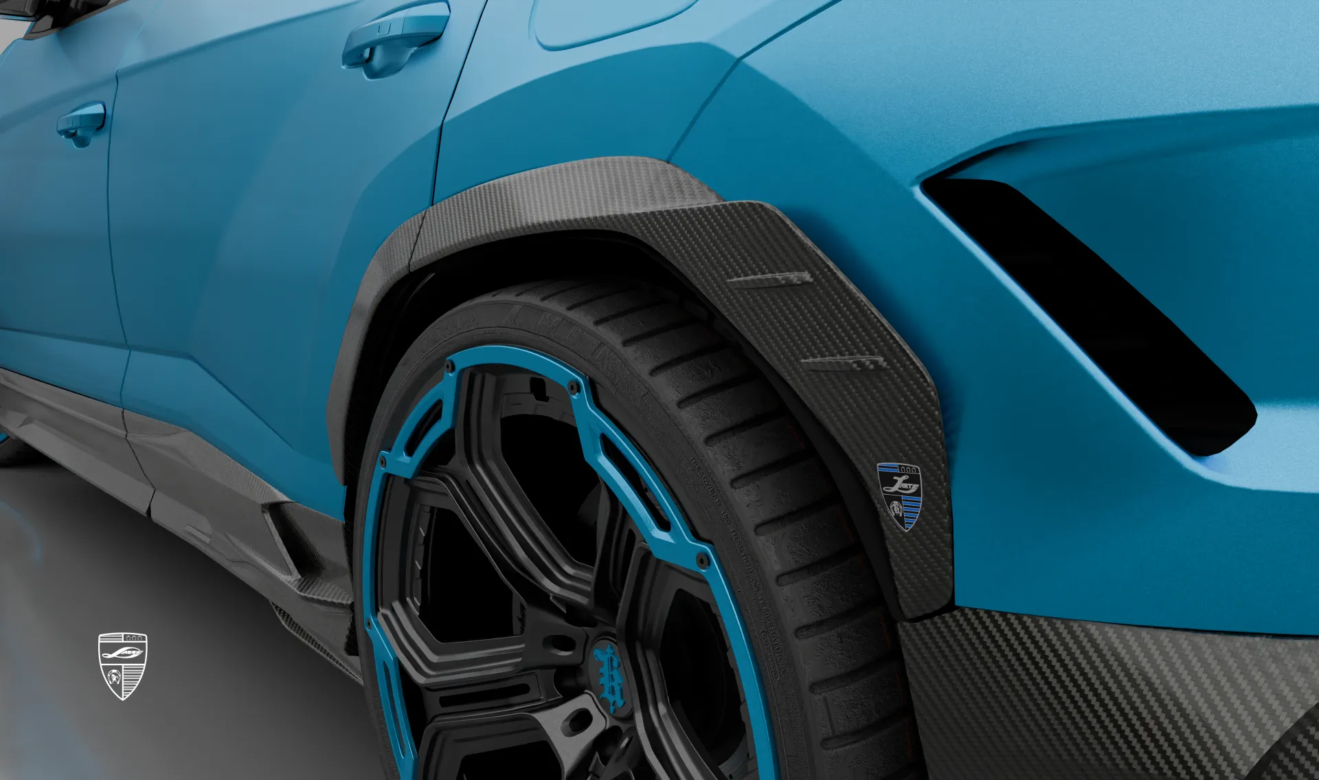 Rear arch extensions upgrade for the sports car Lamborghini URUS SE from LARTE Design