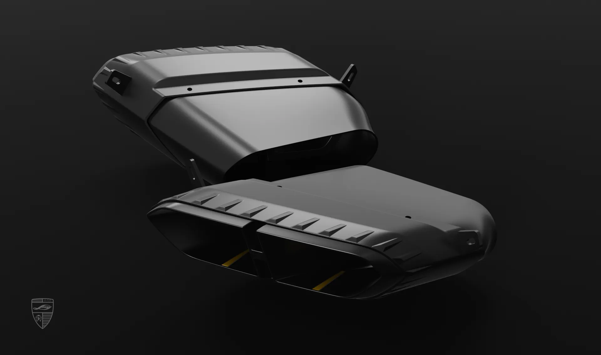 Exhaust tips upgrade for the sports car Lamborghini URUS SE from LARTE Design