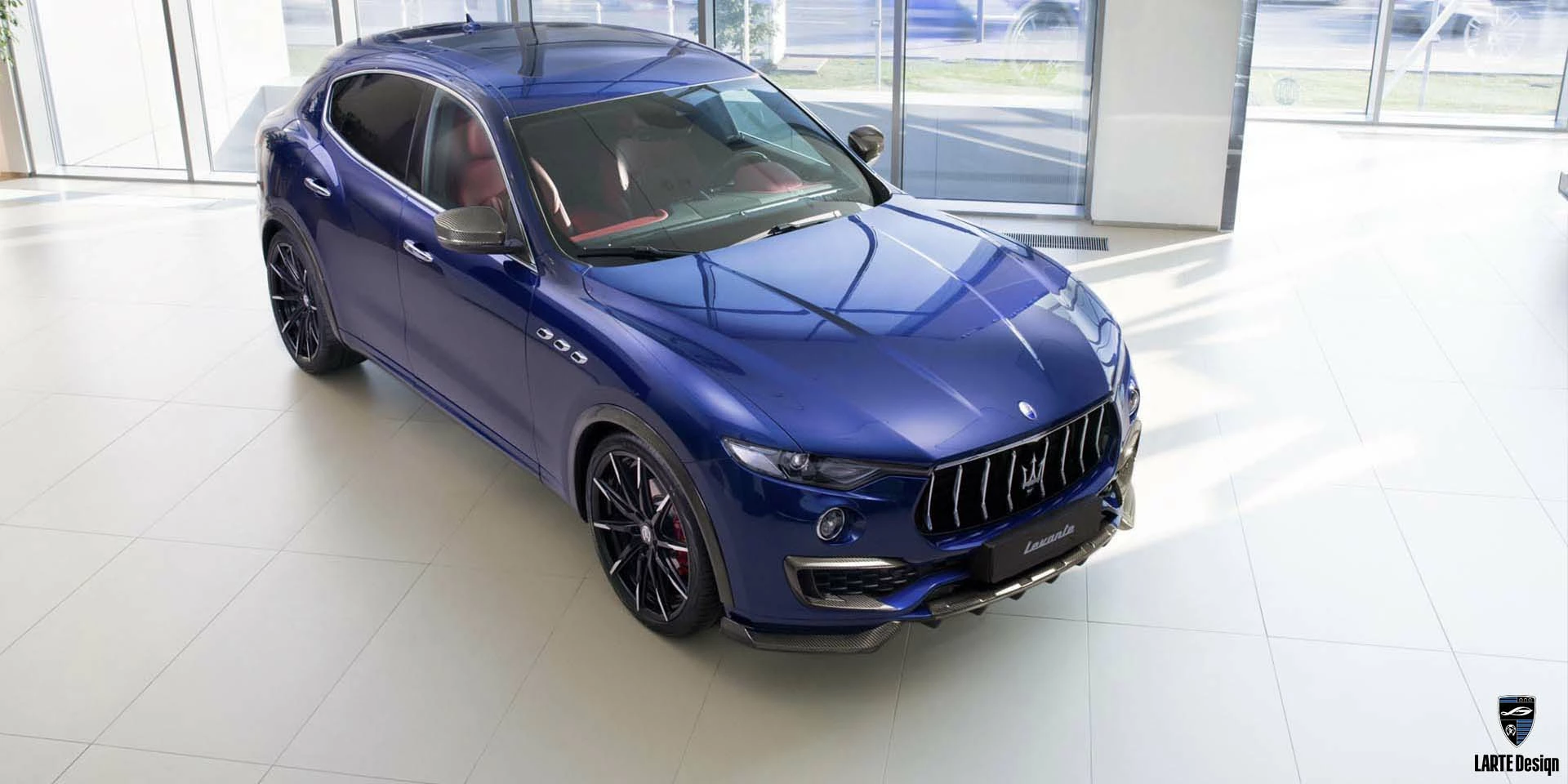 Order tuning kits carbon fiber for Maserati Levante GT V 8 power 580 hp 2023 Blue