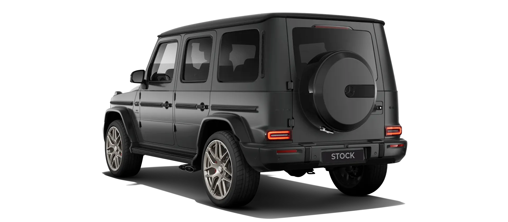 MERCEDES G 63 W463A FACELIFT 2024 - 2026 WIDEBODY stock rear view in Night Black Magno color