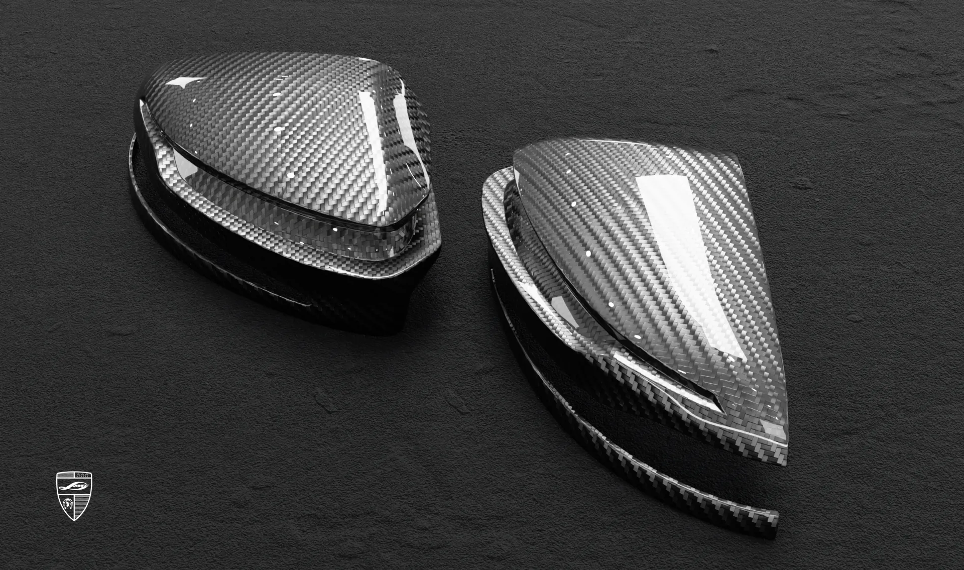 Mirror caps for your wide AMG 63 G-Class Facelift in a conversion kit from LARTE Design