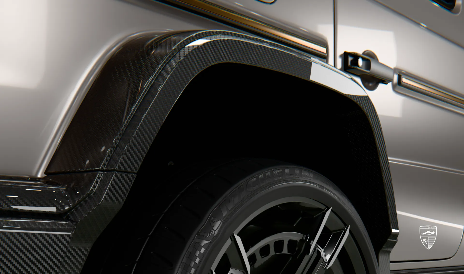 Rear fender flares upgrade for the luxury car wide AMG 63 G-Class Facelift from LARTE Design
