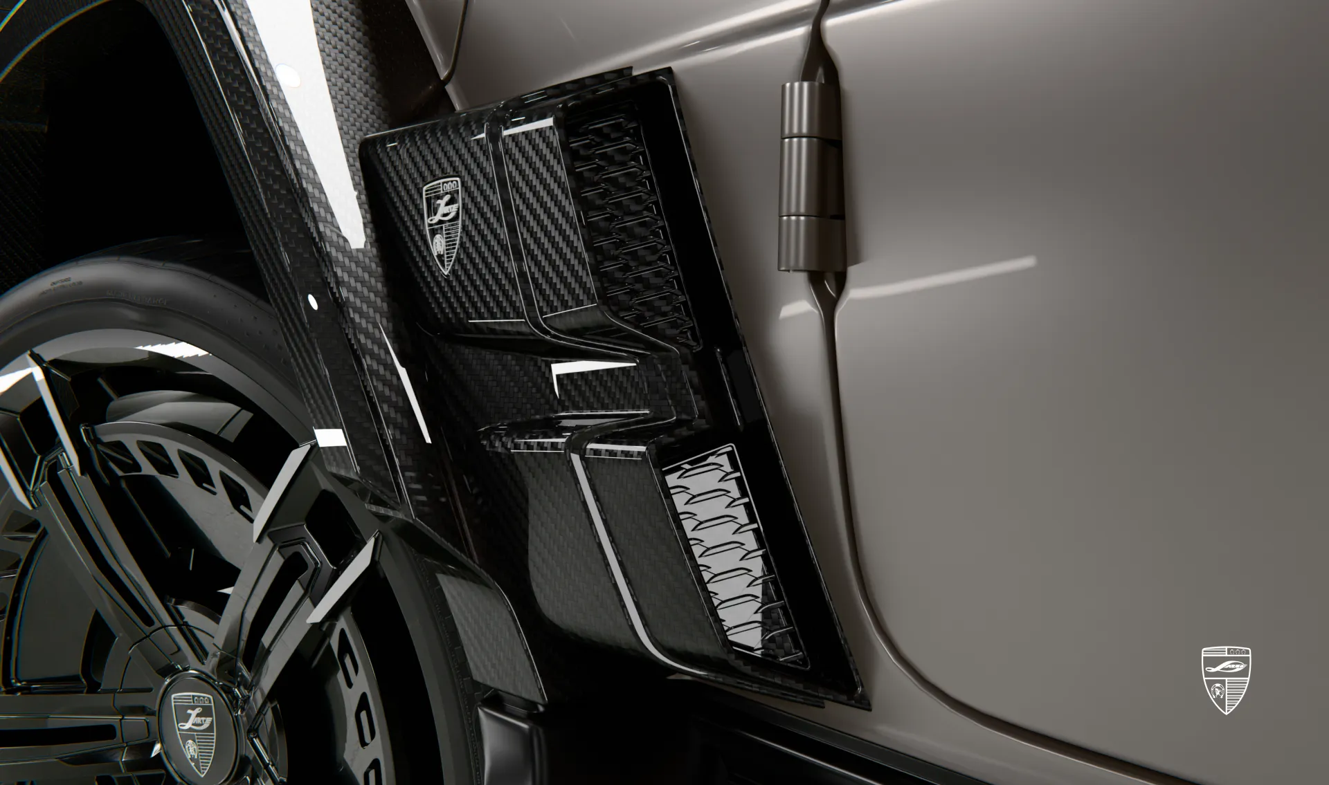 Front fender flare inserts upgrade for your SUV wide AMG 63 G-Class Facelift from LARTE Design