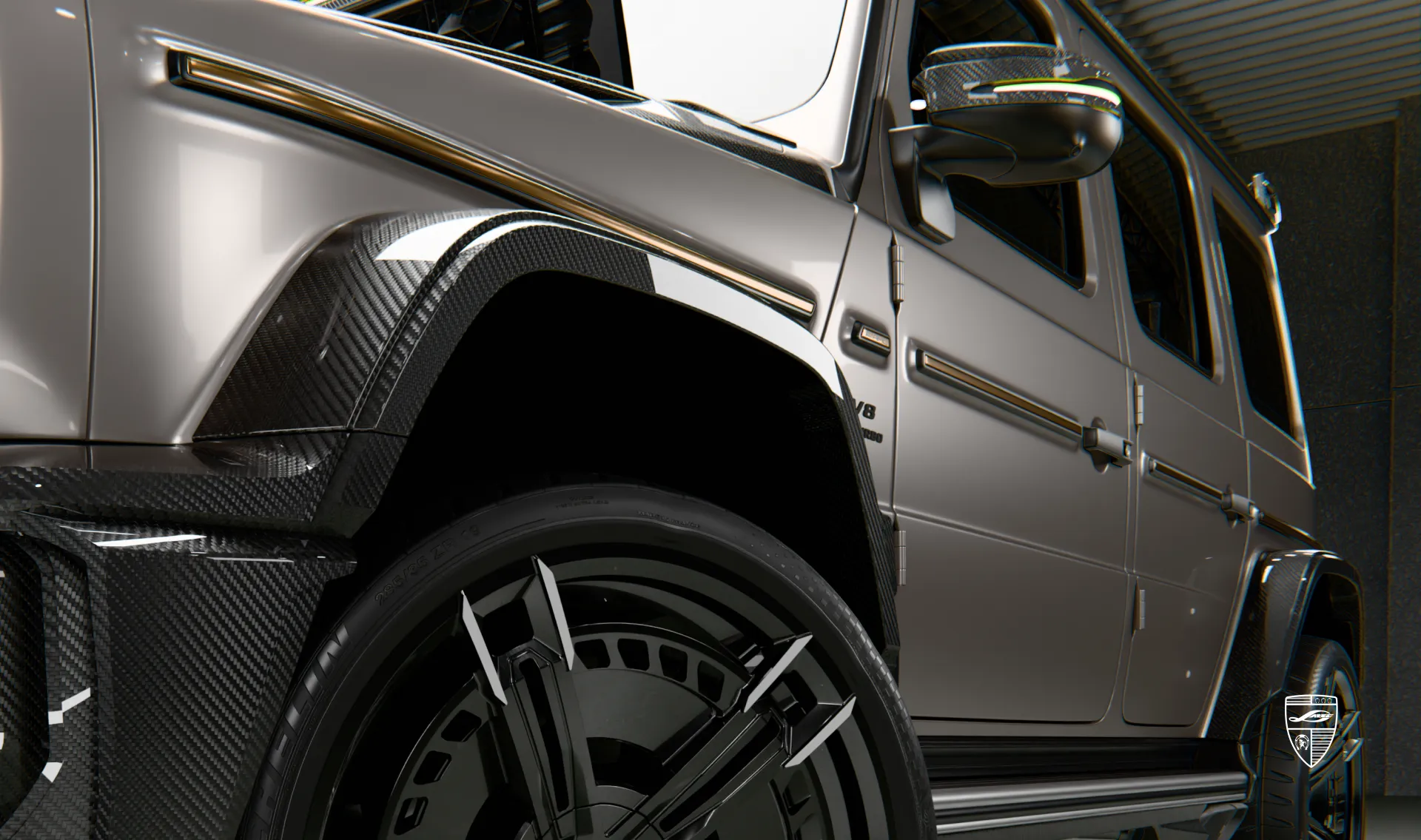 Front fender flares for your wide AMG 63 G-Class Facelift in a conversion kit from LARTE Design