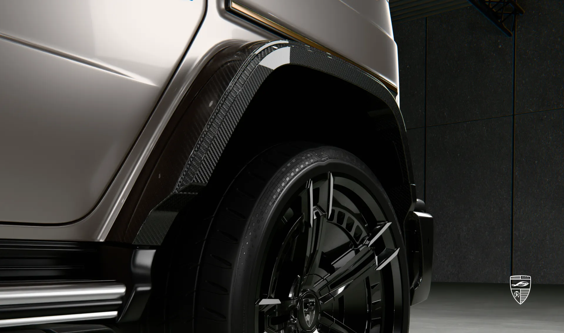 Rear fender flares upgrade for the family car wide AMG 63 G-Class Facelift from LARTE Design