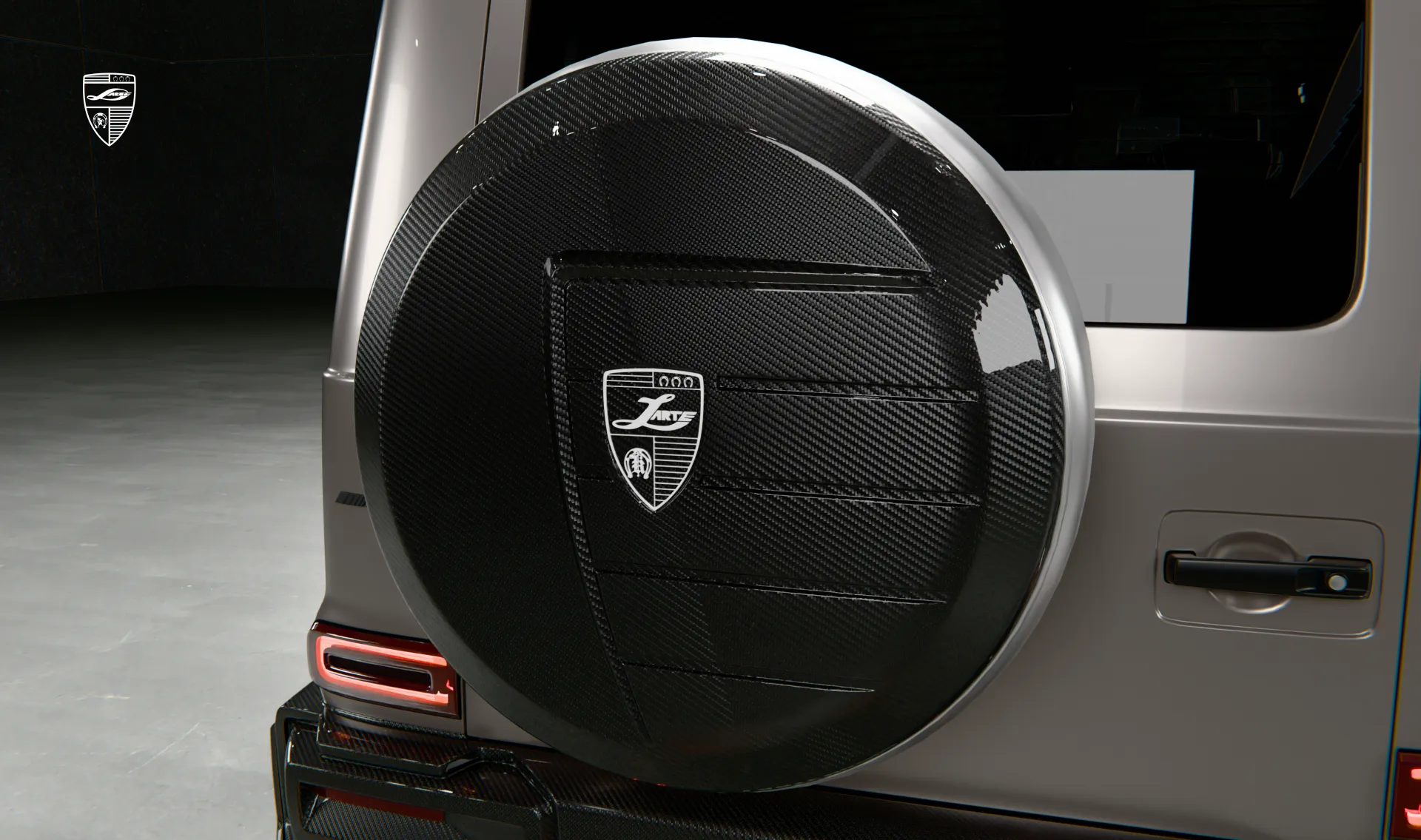 Spare wheel cover for your wide AMG 63 G-Class Facelift in the appearance package by LARTE Design