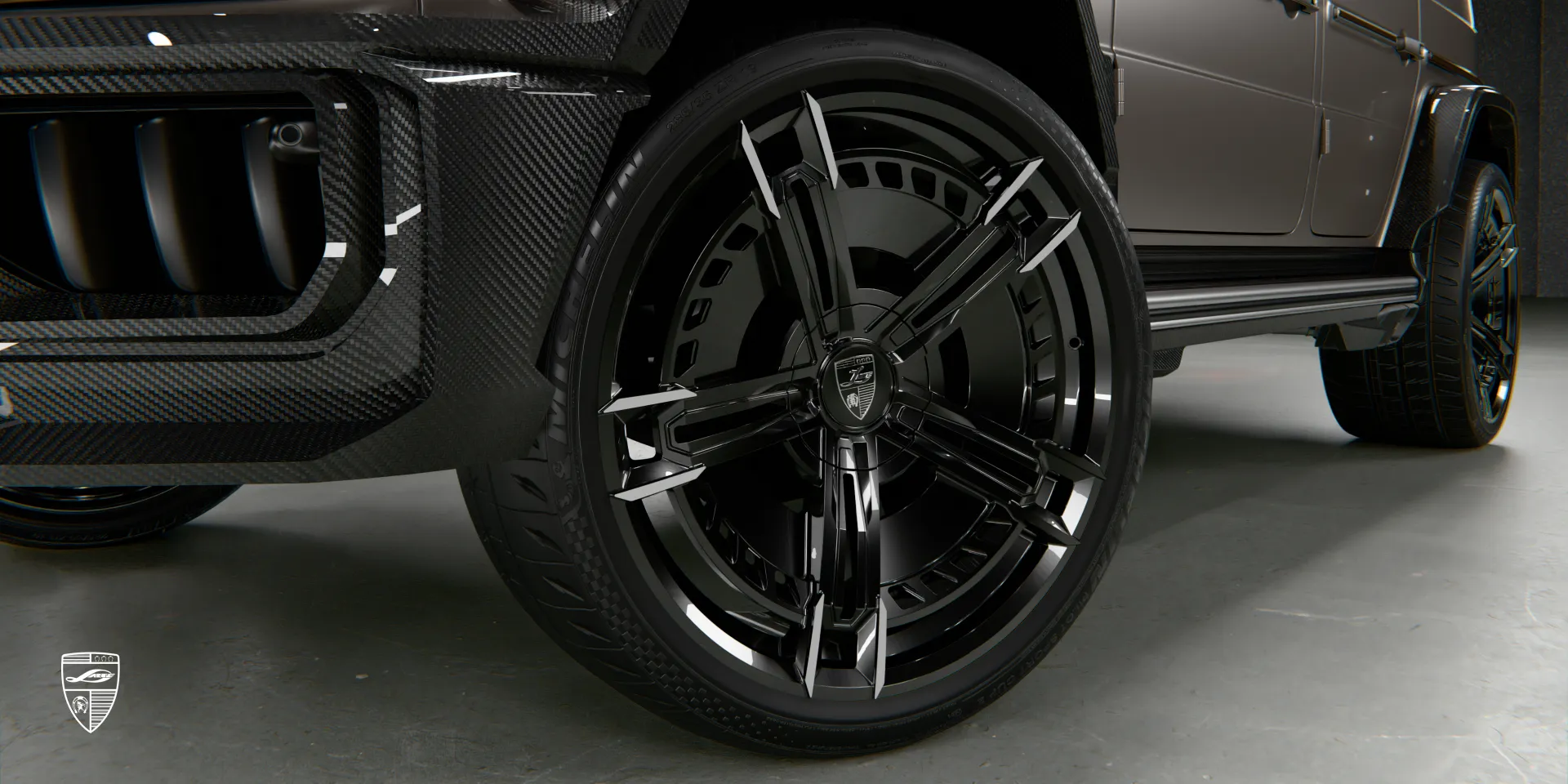 Custom forged rims on G 63 AMG facelift, full side profile