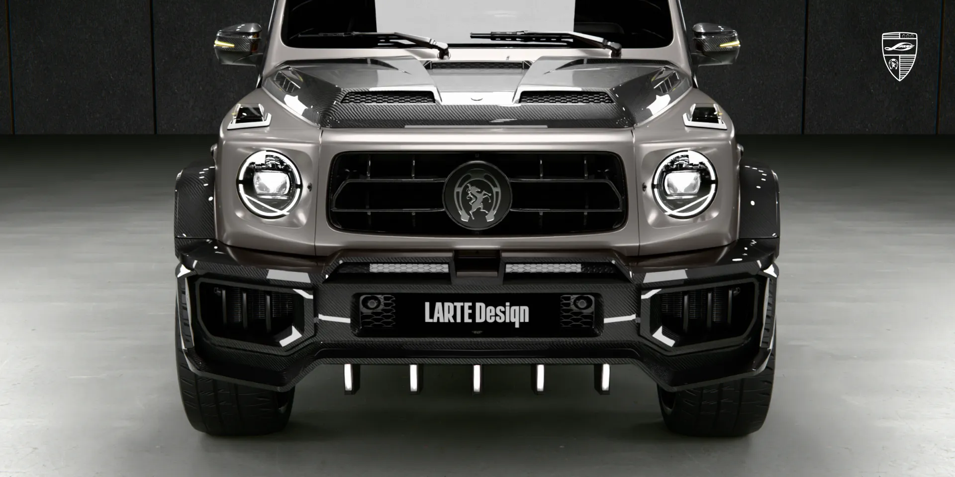 Mercedes G 63 W463A with widebody conversion, front elevation view