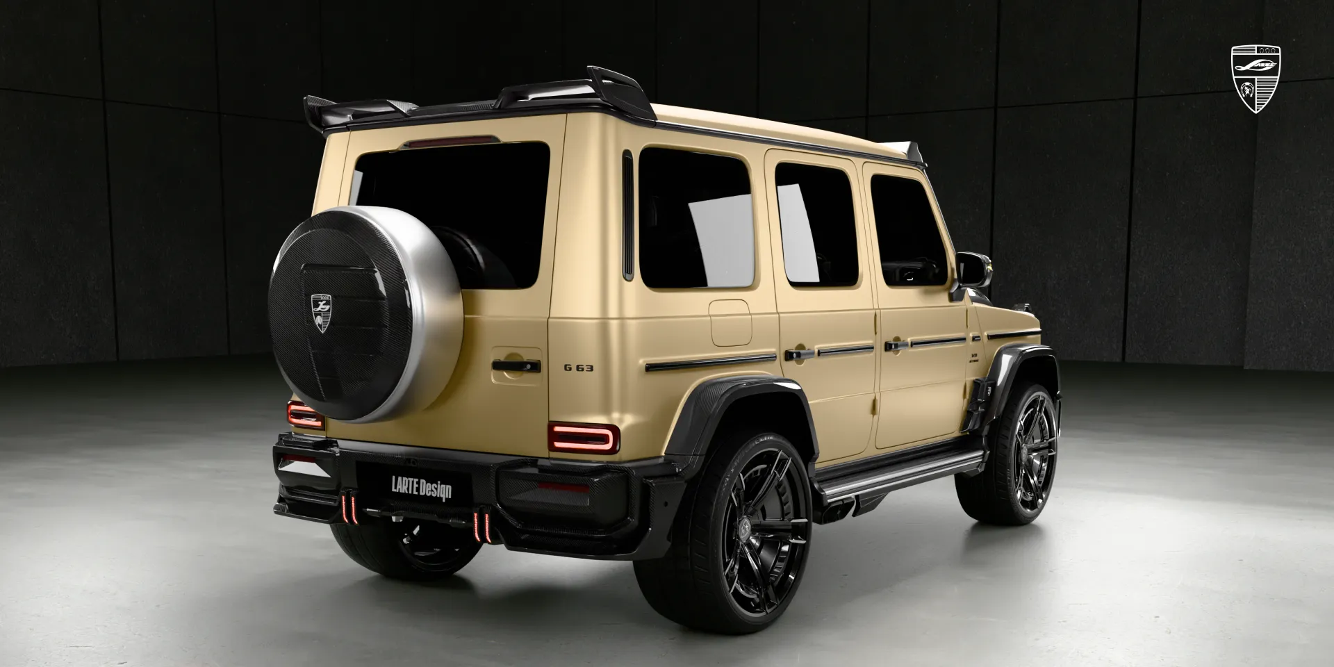 Side skirts from widebody kit on G 63, side view at wheel arch level