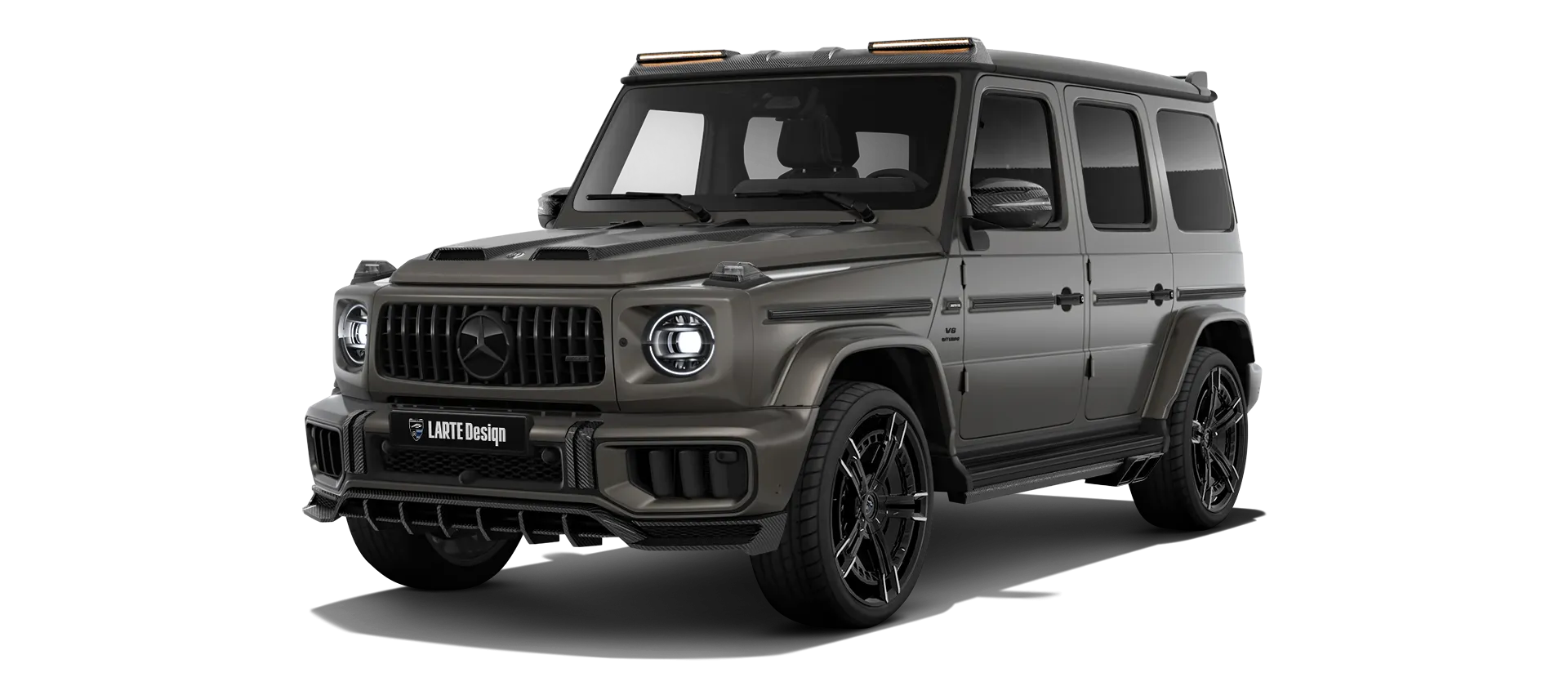 MERCEDES G 63 W463 FACELIFT 2024 - 2026 mit lackiertem Karosserie-Kit: Frontansicht in Monza Grey