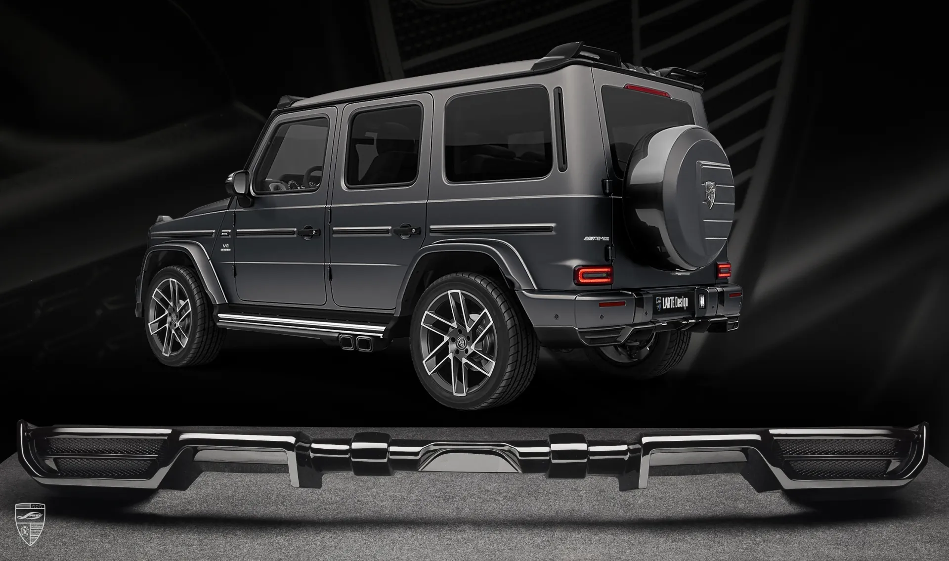 Rear bumper diffuser for your Mercedes G63 AMG W463 in the appearance package by LARTE Design