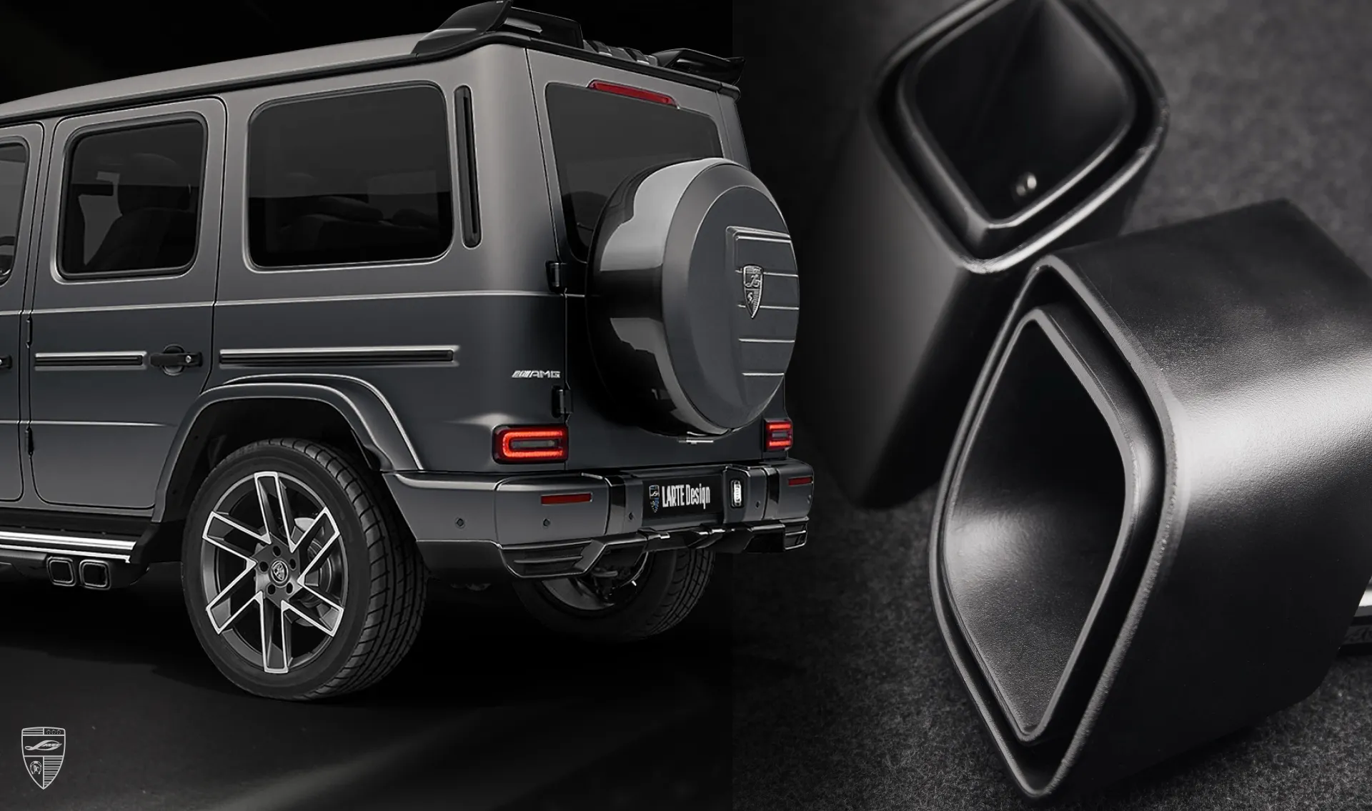 Exhaust tips upgrade for your SUV Mercedes G63 AMG W463 from LARTE Design
